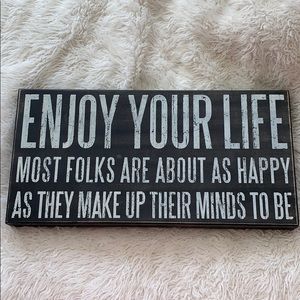 Enjoy your life wood sign home decor wall art